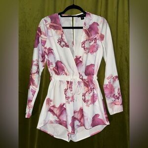 Stylestalker White Romper Floral Print, S